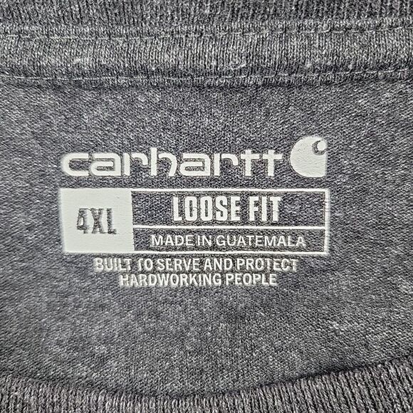 Carhartt Mens Long Sleeve Shirt Size 4XL Loose Fit Gray Stretchy Heavyweight - Picture 4 of 9